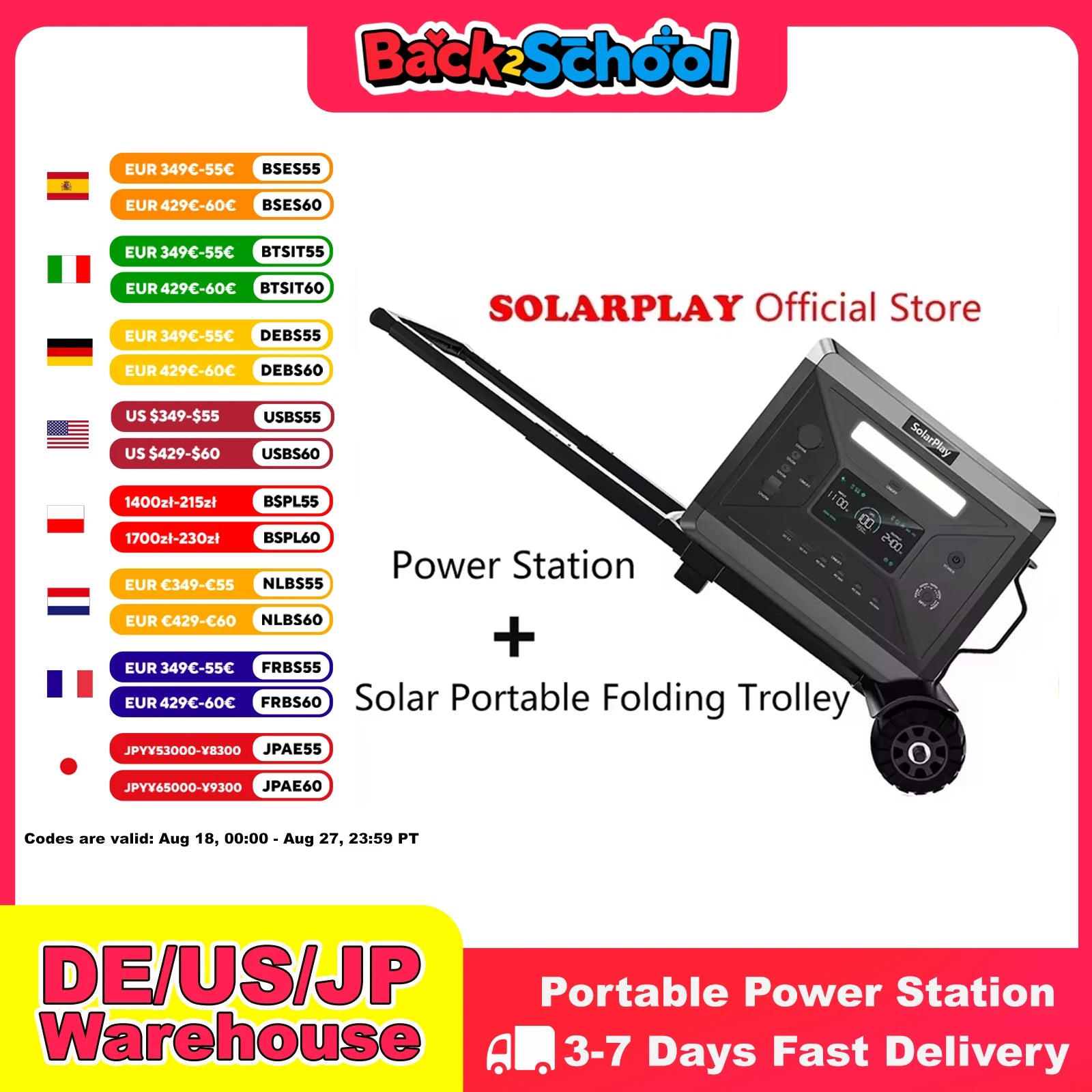 SOLARPLAY Mobile Power 220v 2400w Portable Power Station 2160WH Camping Supplies Auxiliary Battery Lifepo4 For Camping Outdoor