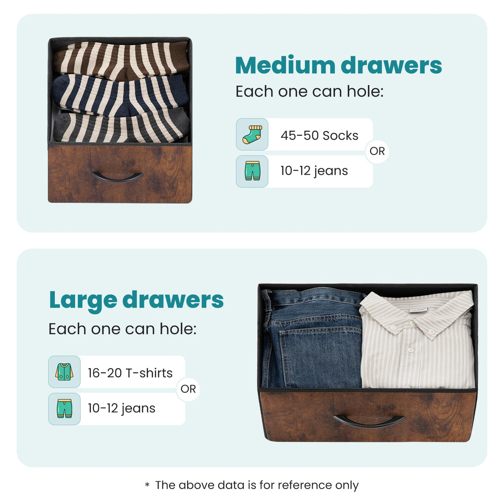 Display, Storage Cabinet, 7 Fabric Drawers