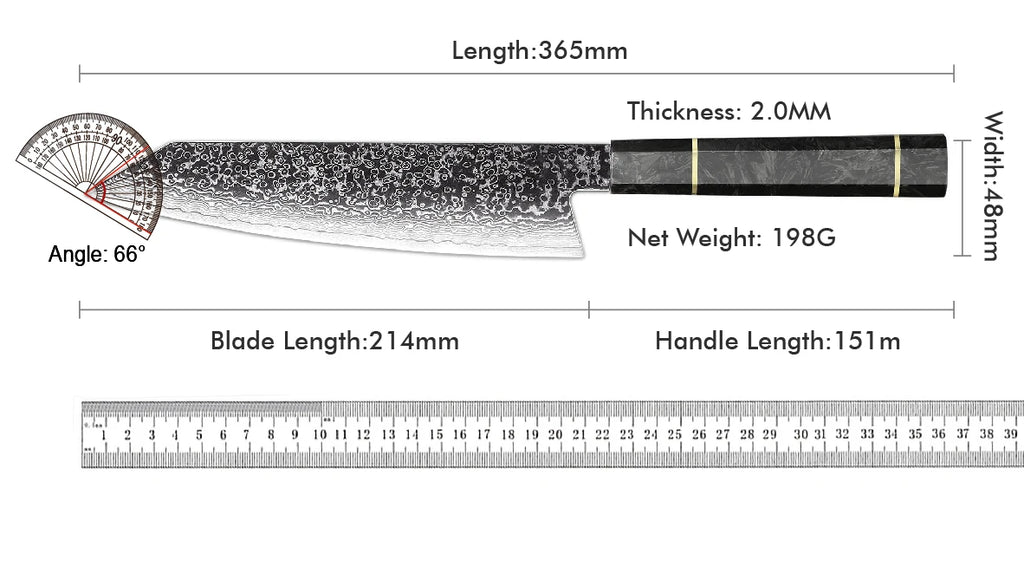 67-layer Damascus steel 8" Kiritsuke Kitchen knife