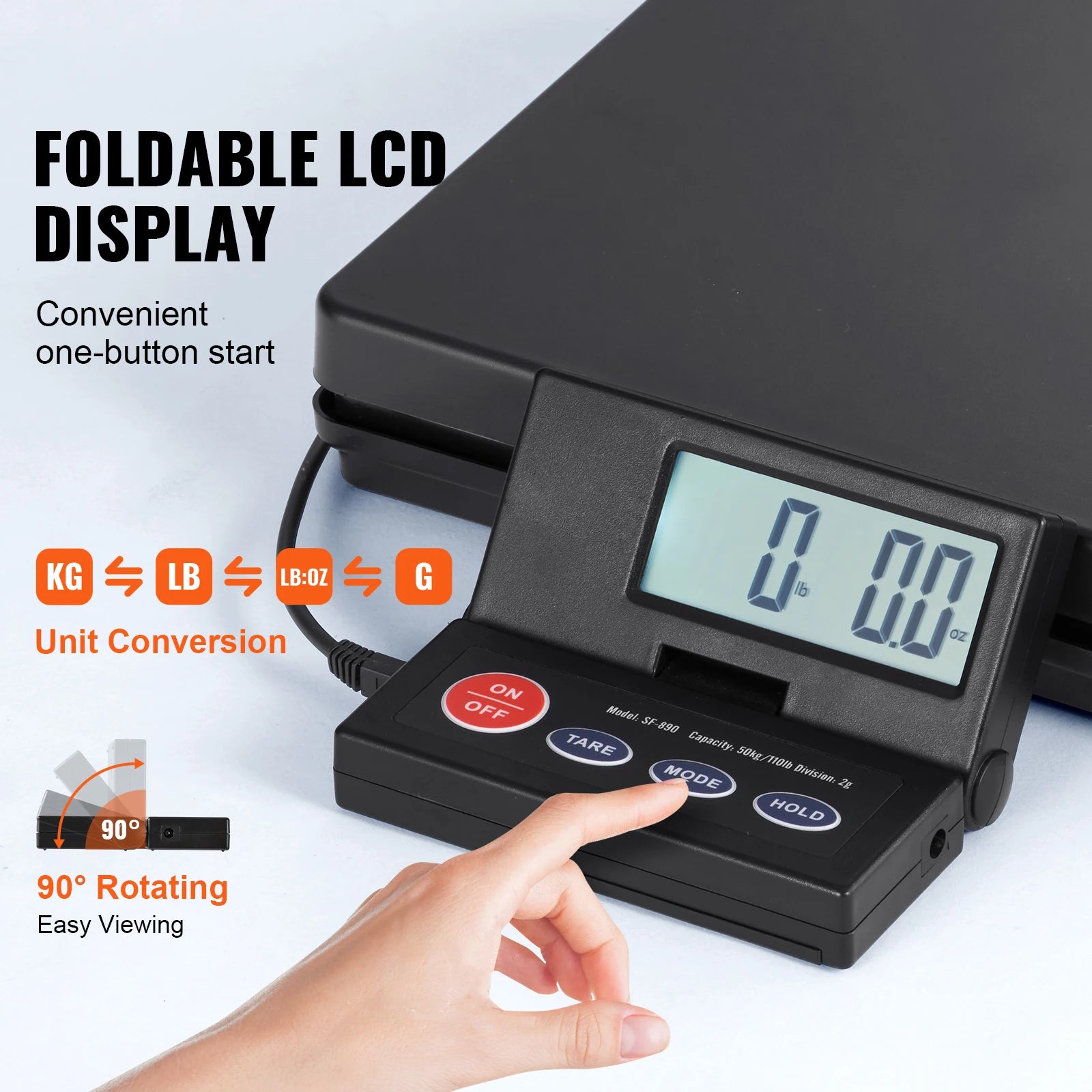 110 lbs Digital Postal Shipping Scale with Time