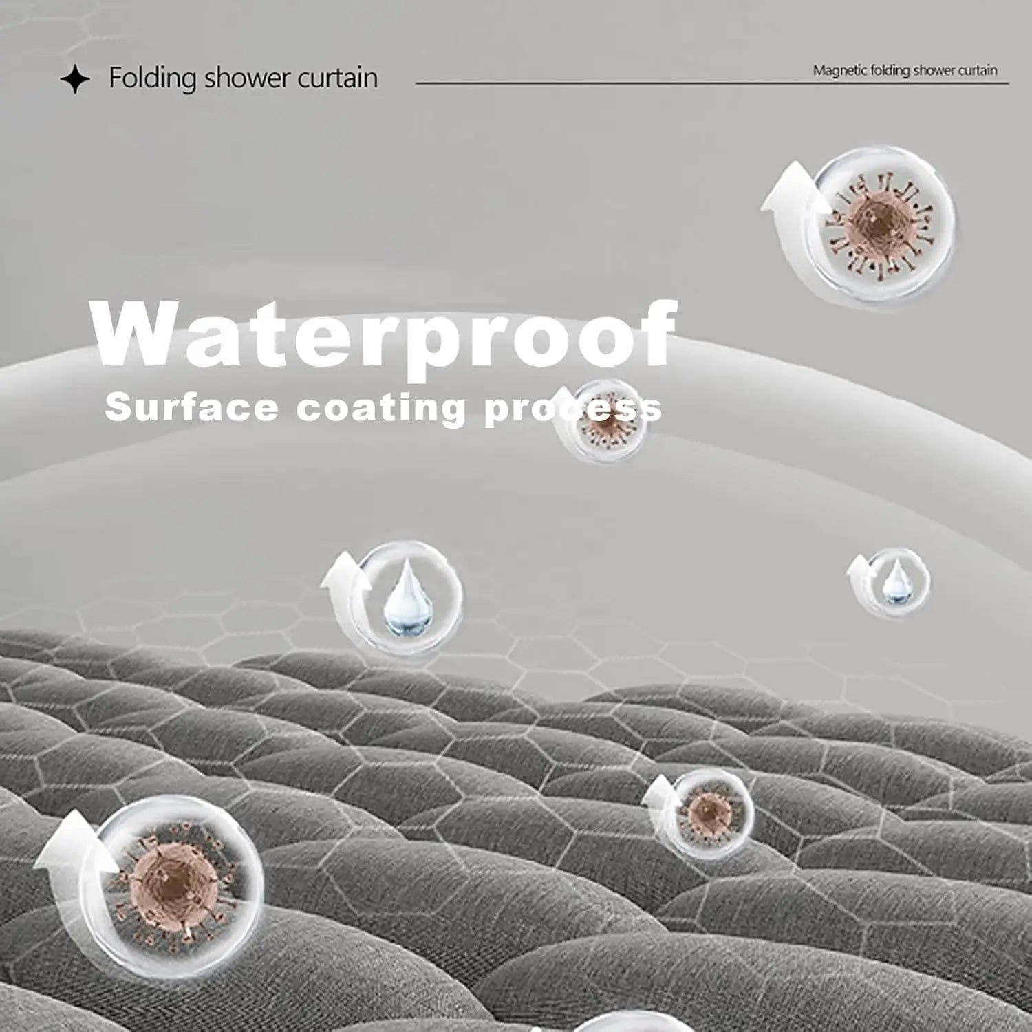 Bathroom Folding Shower Curtain