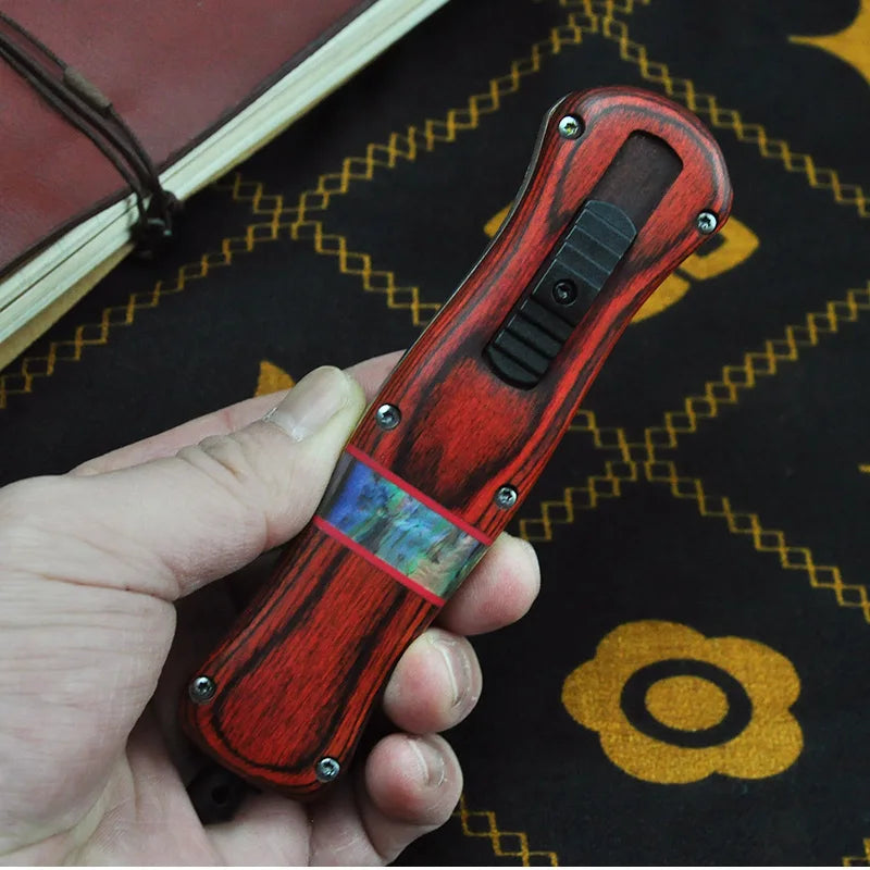 Tech Knife, Wood+ Stell Handle