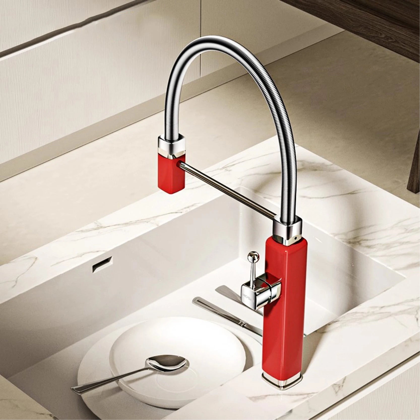 kitchen faucet with single handle, pull-out Spray