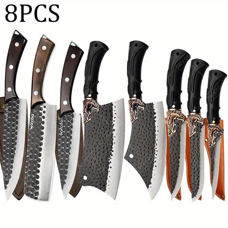 8PCS Professional Kitchen Chef Knife Set Stainless Steel
