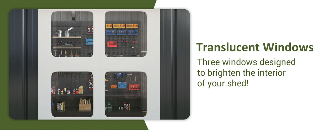 10x10~12x18FT Outdoor Metal Storage Shed w/ Lockable Door