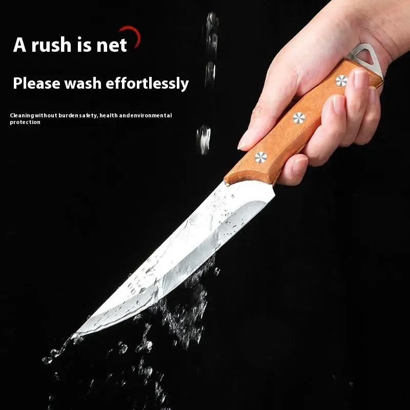 Forged Fillet Boning Knife, Meat Cleaver, Wooden Handles