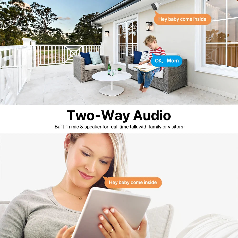 Wireless Solar-Powered Security Camera, PIR Motion Alarm