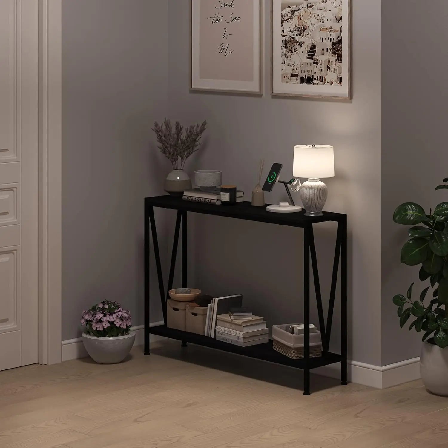 Console Table, 2-Tier with Shelf