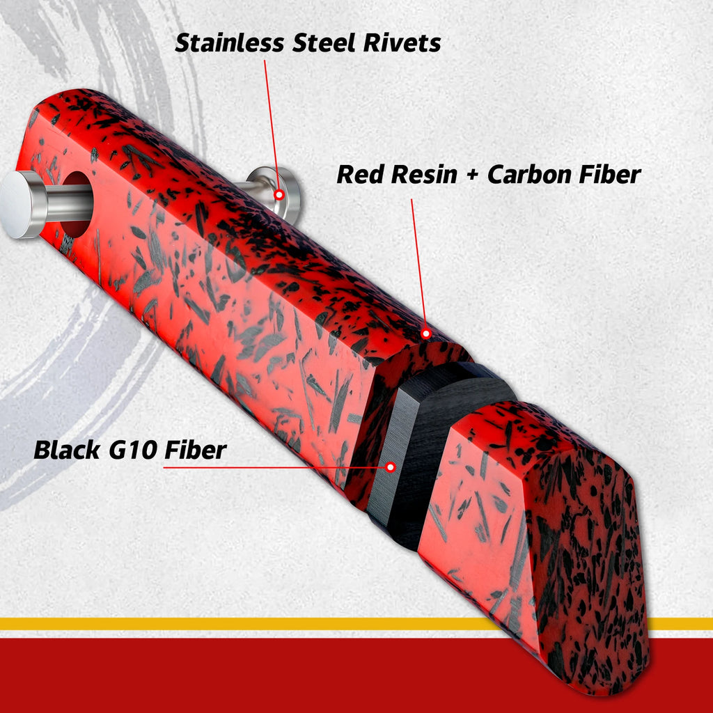 1-7PCS 55 Layers Copper Damascus Steel Chef Knife