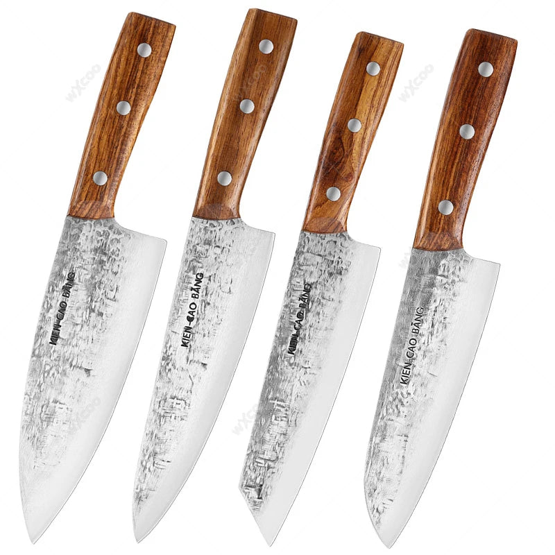 1-5pcs Japanese Kitchen Knives Set Stainless Steel Forged