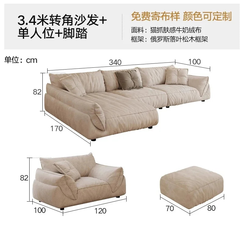 Velvet Corner Sofa for Cozy Living Room