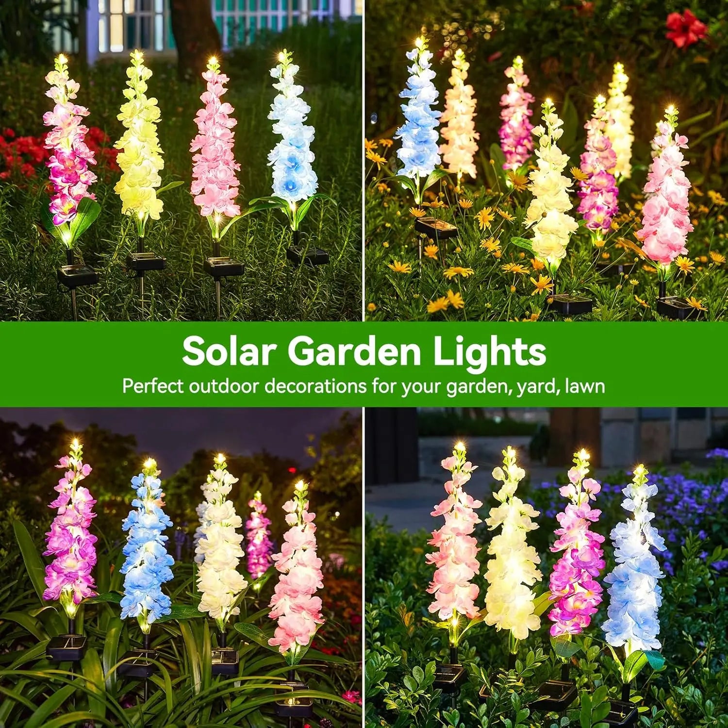 Outdoor Solar Flowers Lights for Yard Patio