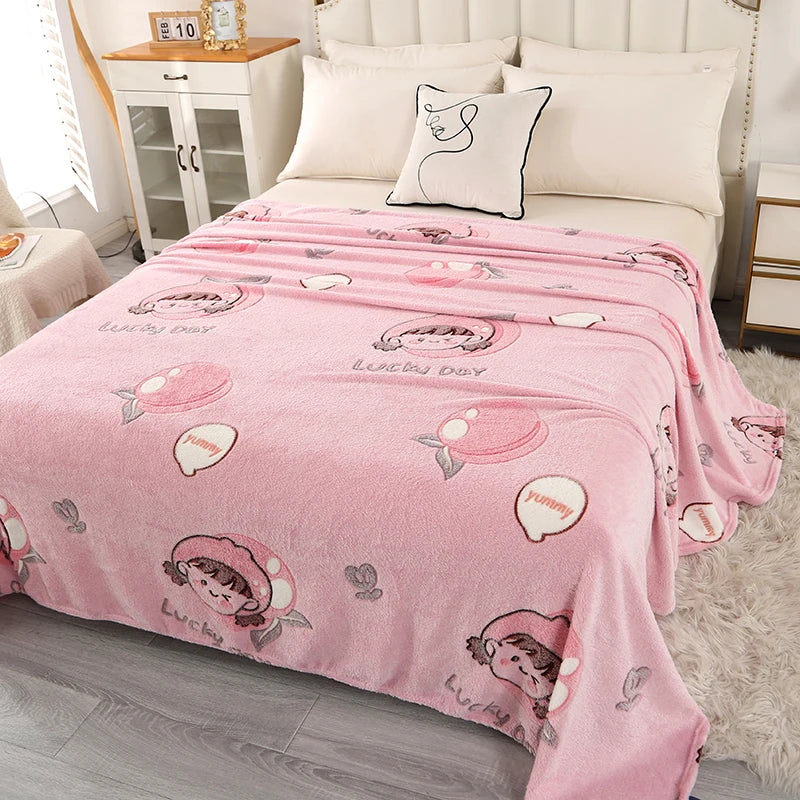 Flannel Blankets, Soft Comfortable, Various Colors, Patterns, Sizes