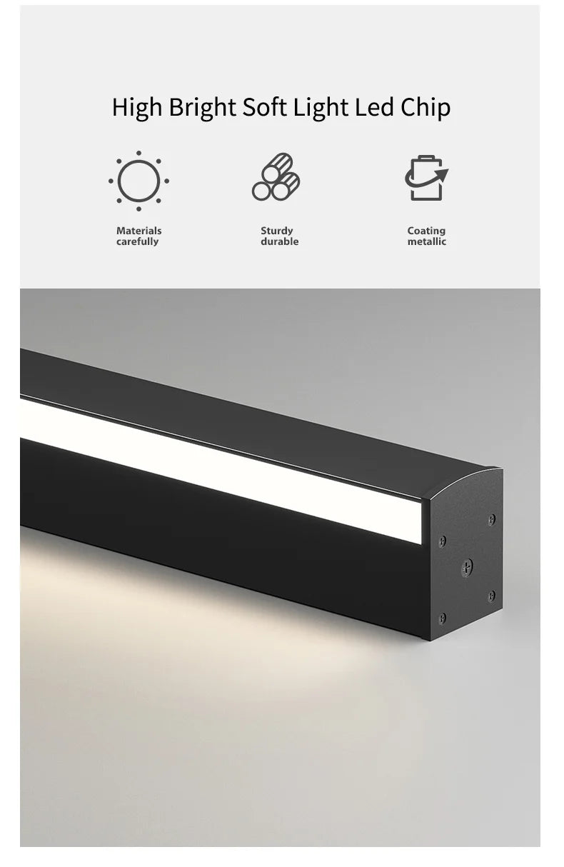 Wall lamp long strip black background