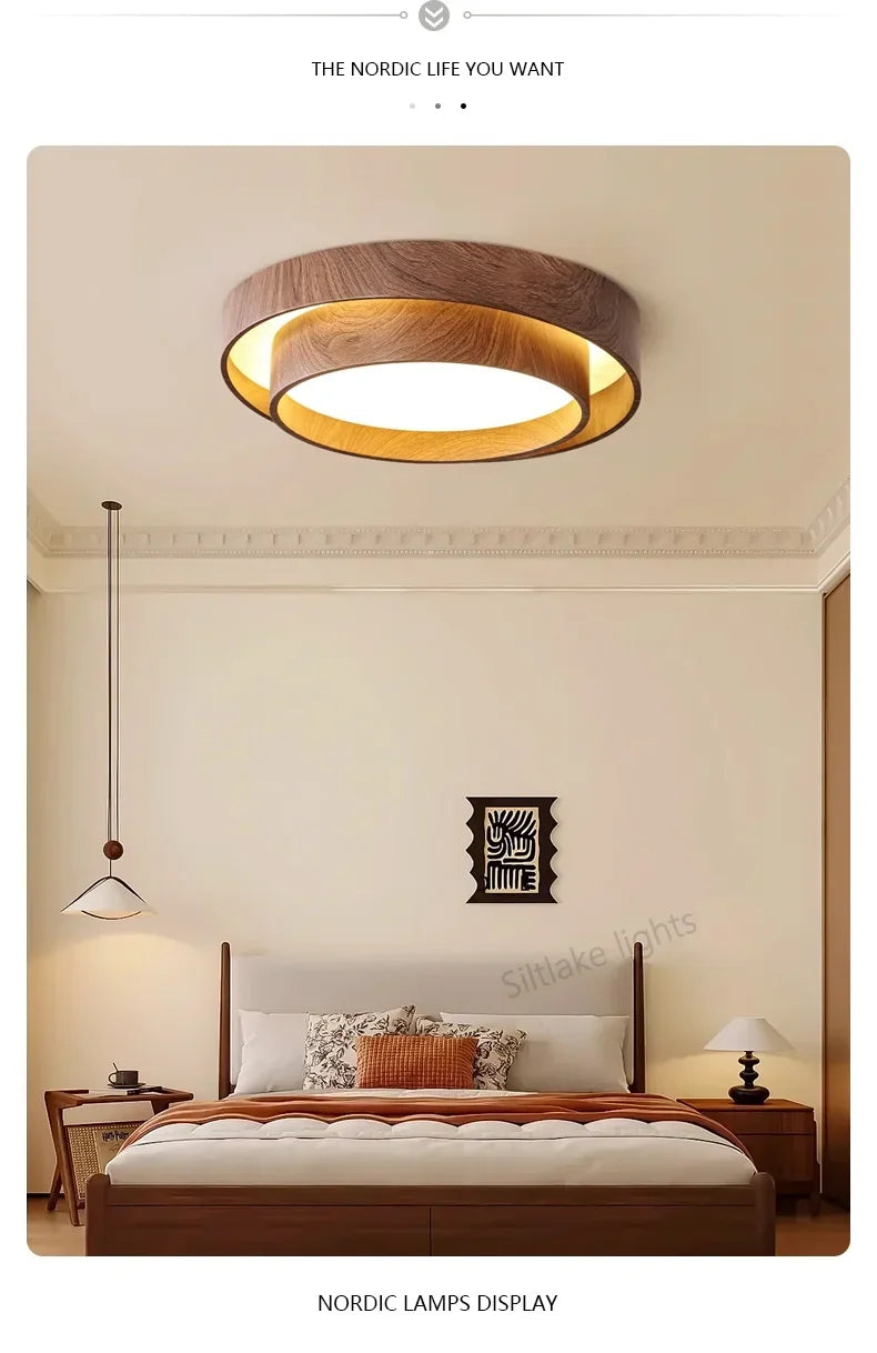 Ceiling Lights, Walnut, Black, Dimmable
