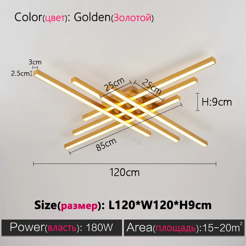 square led ceiling lamp, strip lights, black, white