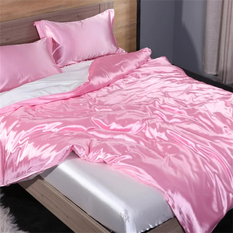 Satin Bedding Set, Duvet Cover, Sheets, Pillowcases