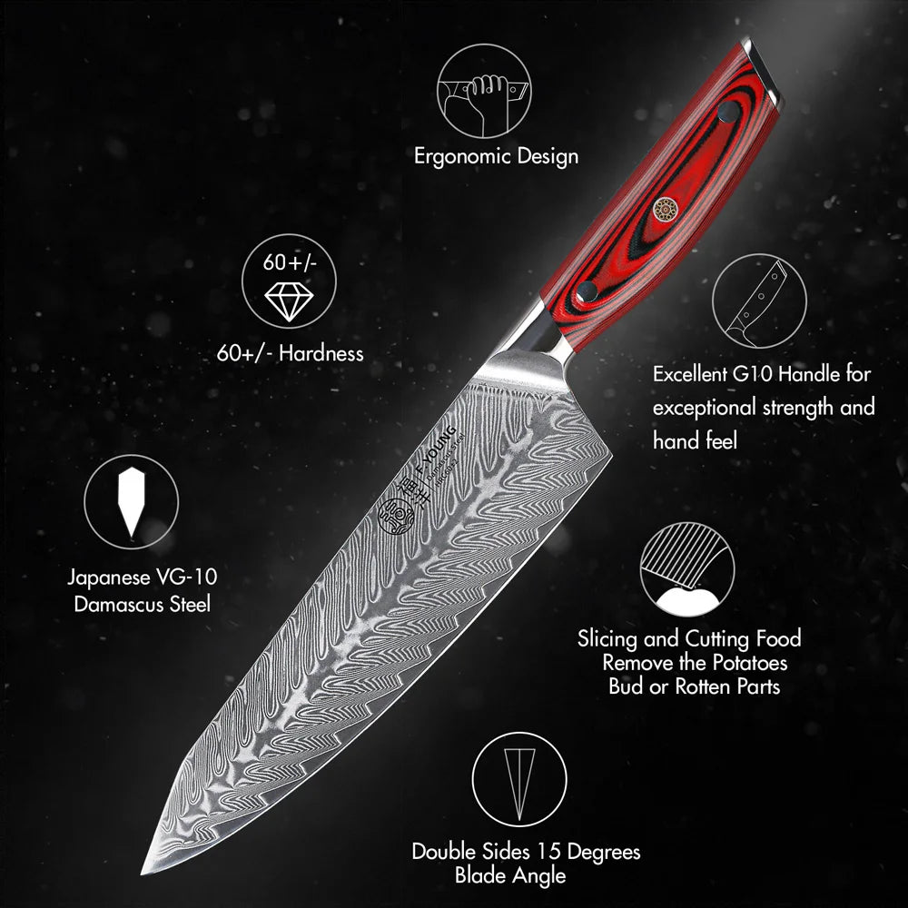 8.2" Professional Damascus Steel Kitchen Knife