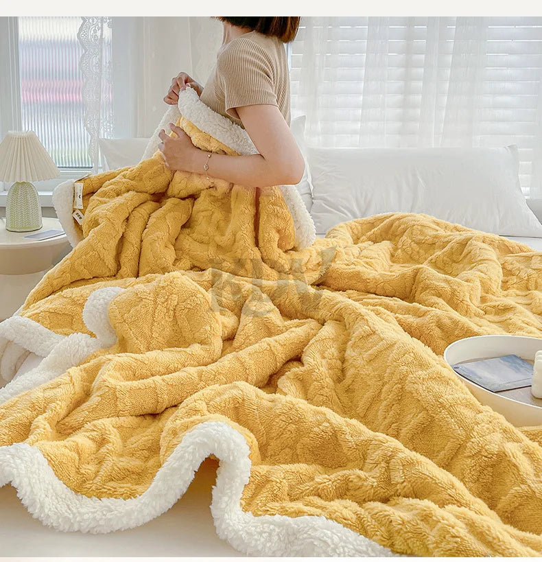 Fleece Blanket, Thick Warm, Single, Double, 10 Colors