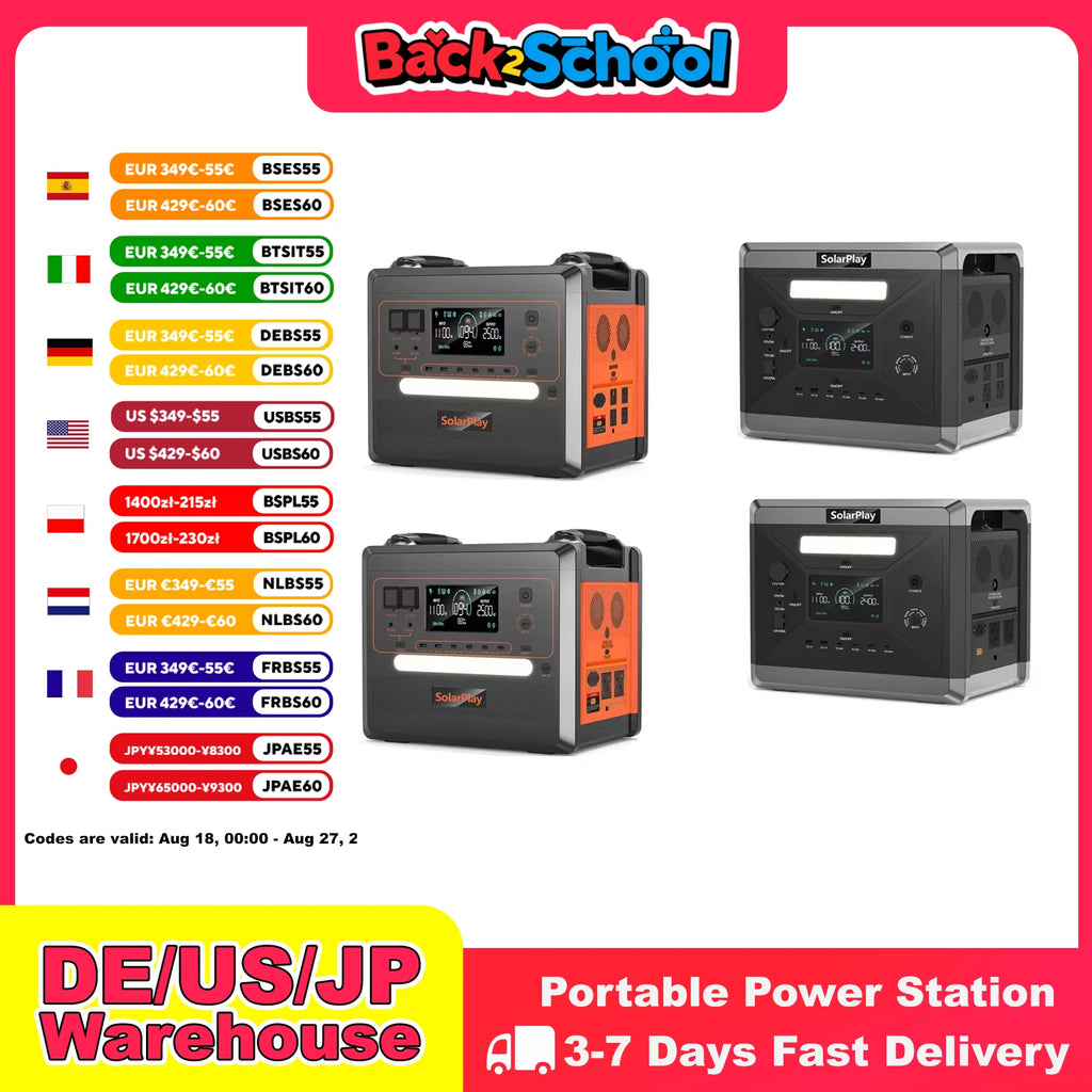 2500W 2400W LiFePO4 Battery Power Bank Generator