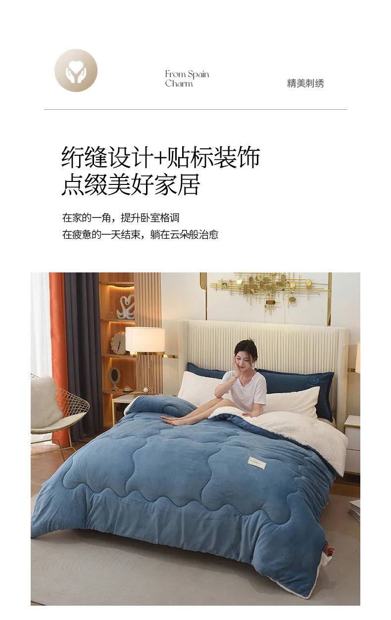 double-sided lamb wool quilt, Various Colors, Sizes