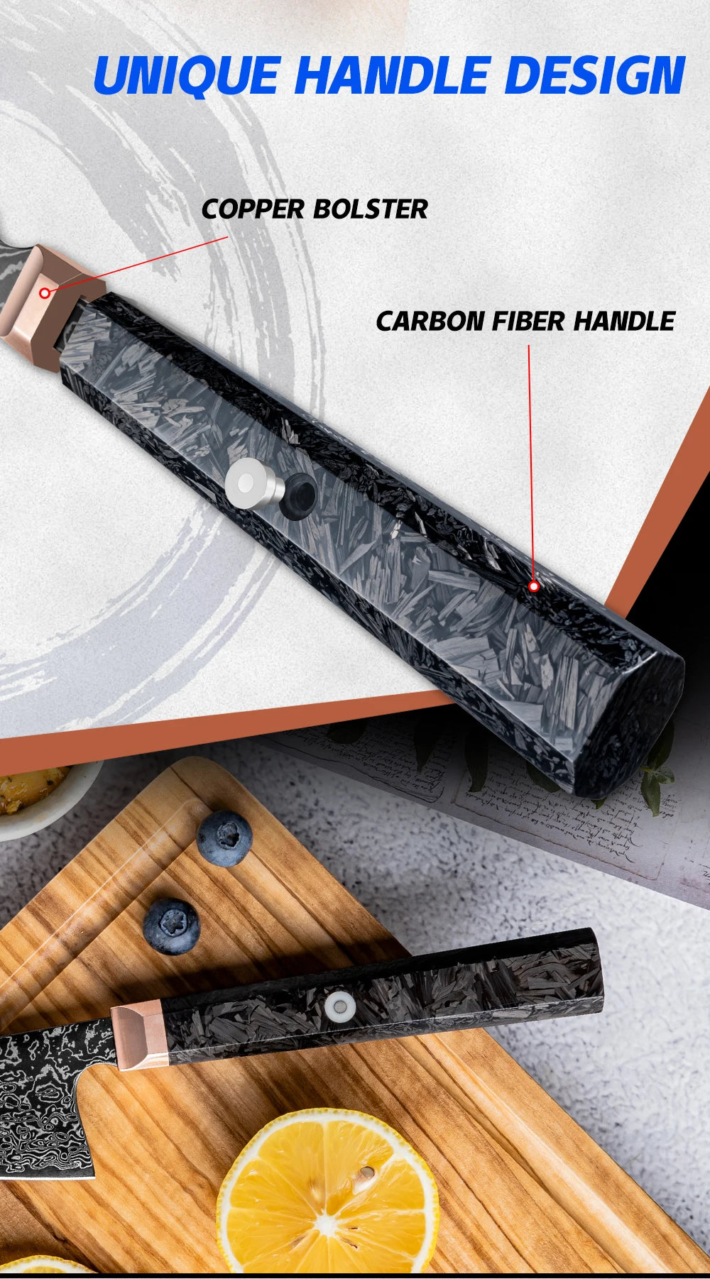 5.4"Bunka Knife 67 layers Damascus Steel