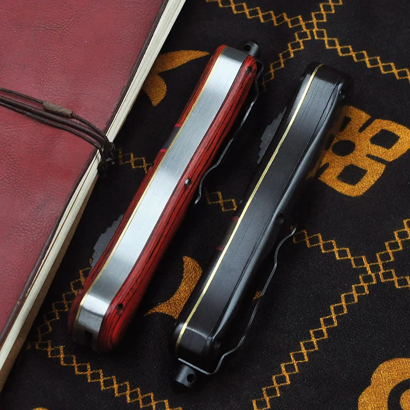 Tech Knife, Wood+ Stell Handle