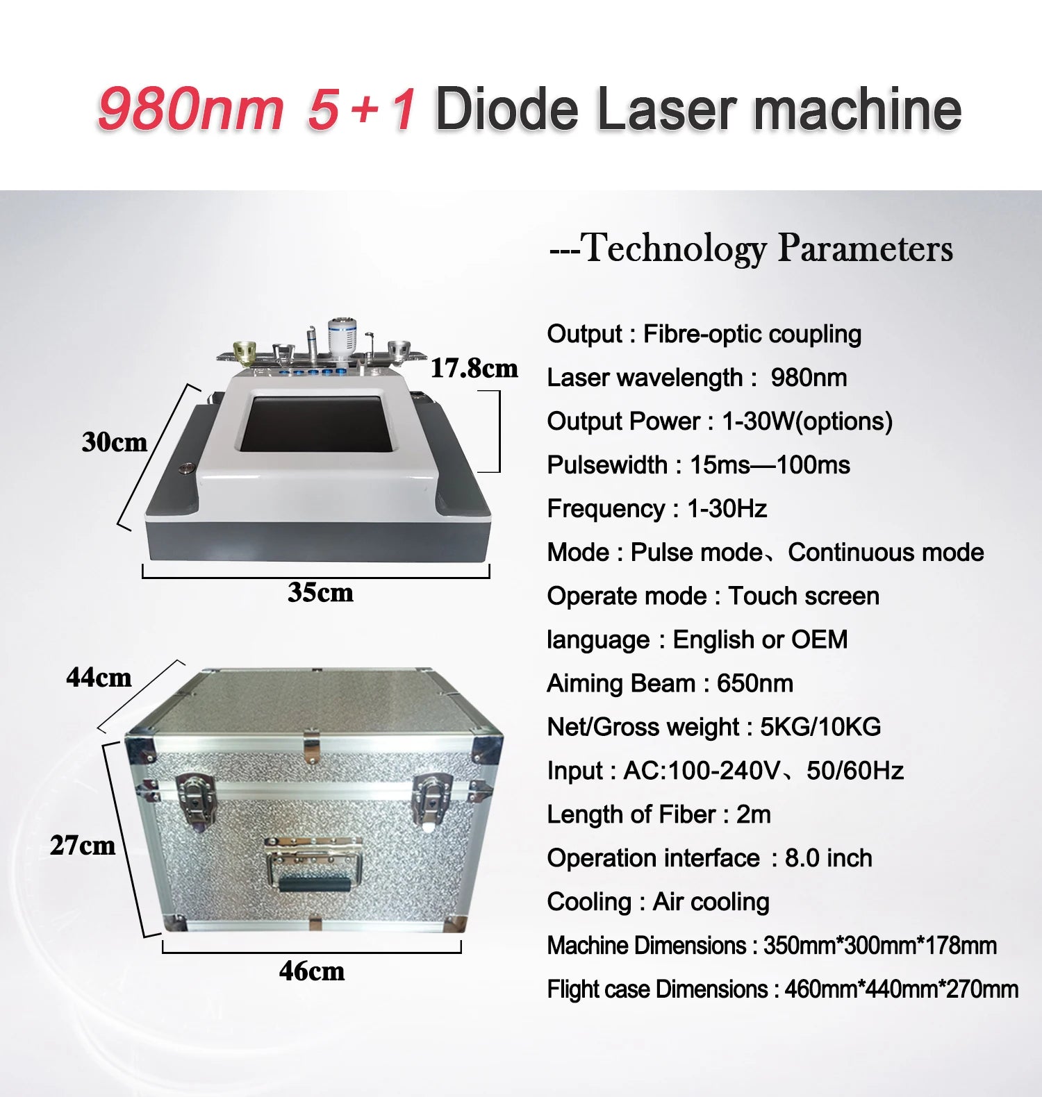 5 In 1 980nm Diode Laser, Nail Fungus, Spider Veins