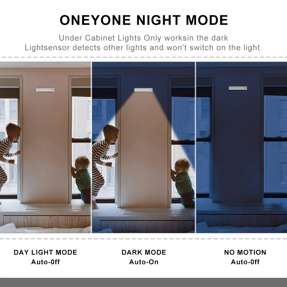 6 Pack Motion Sensor Lights USB-C Rechargeable Battery