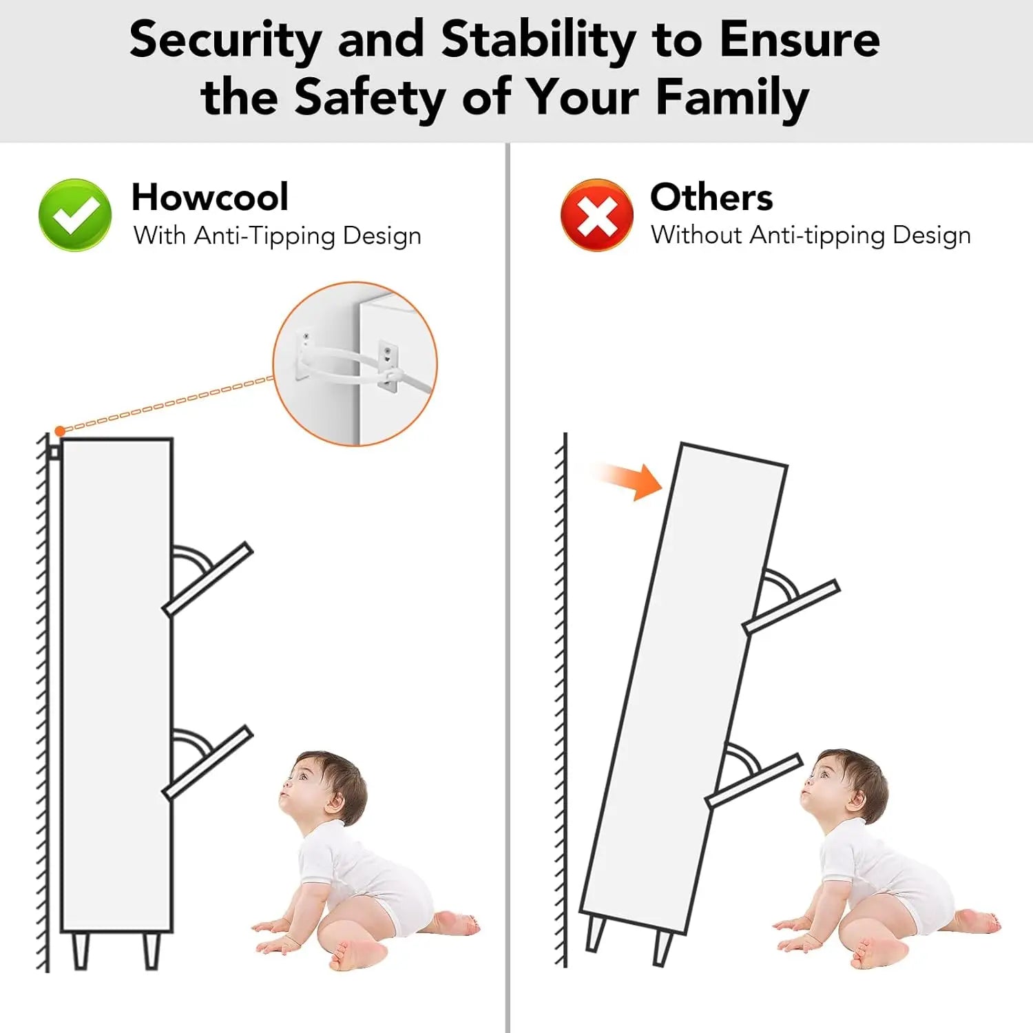 Shoe Cabinet for 24 Pairs with 2 Flip Drawers & Coat Hooks