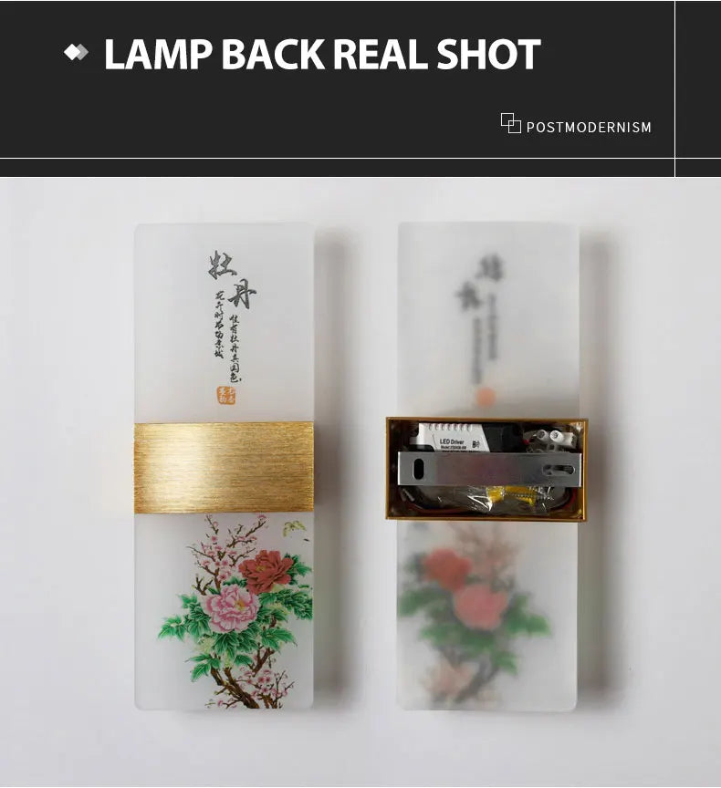 6W 10W LED Chinese Style Printing Wall Light