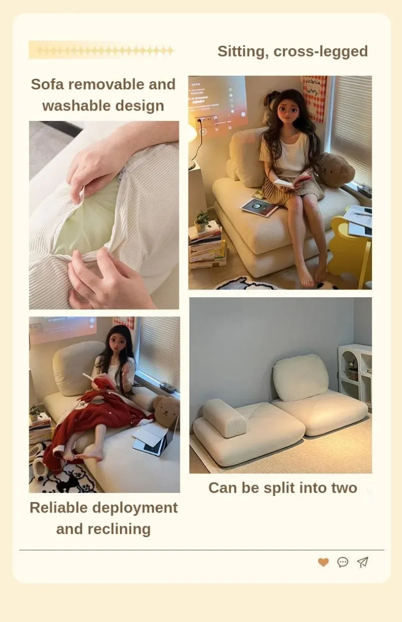 Single Sofa Bed Recliner Lounger Convertible