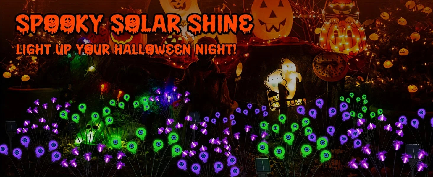 Solar Scary Eyeball Lights, Purple/Green