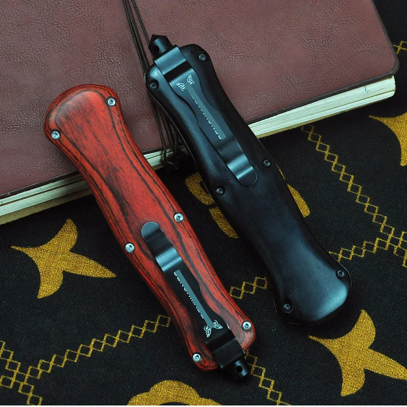 Tech Knife, Wood+ Stell Handle