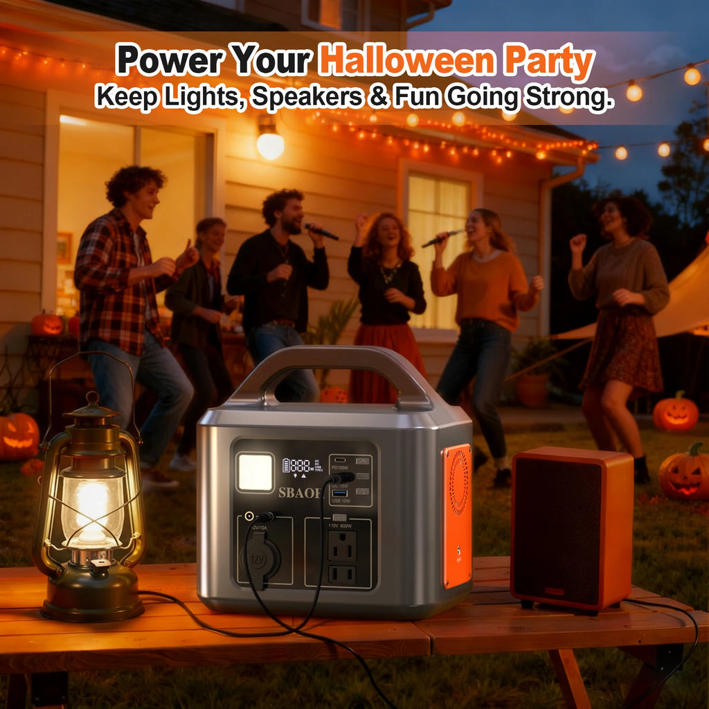 600W Portable Power Station with Solar Charging Input