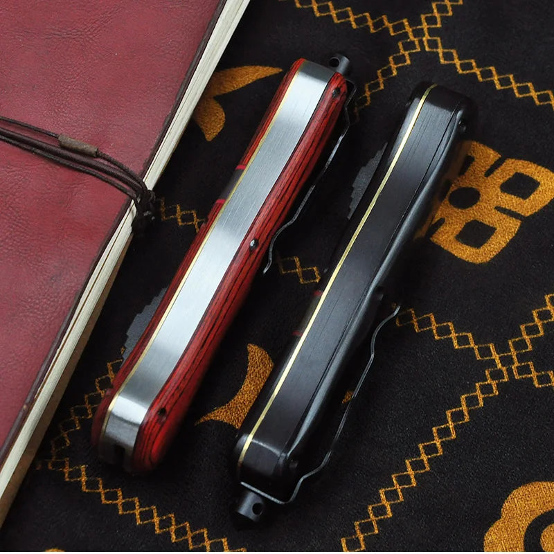 Tech Knife, Wood+ Stell Handle