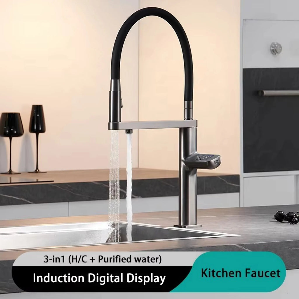 sensing kitchen faucet, LED display touch switch, 2 function spray