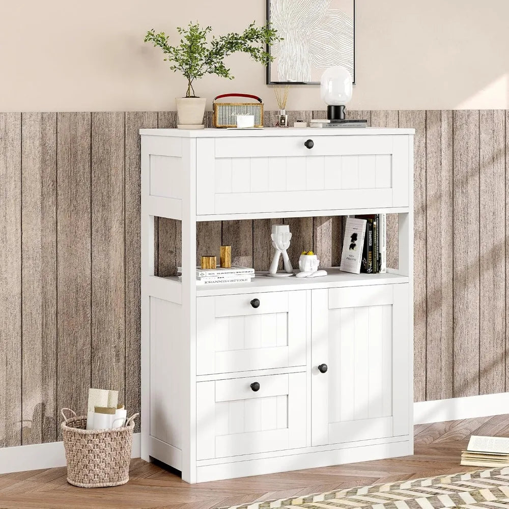 bathroom storage cabinet with 1 door and 3 drawers
