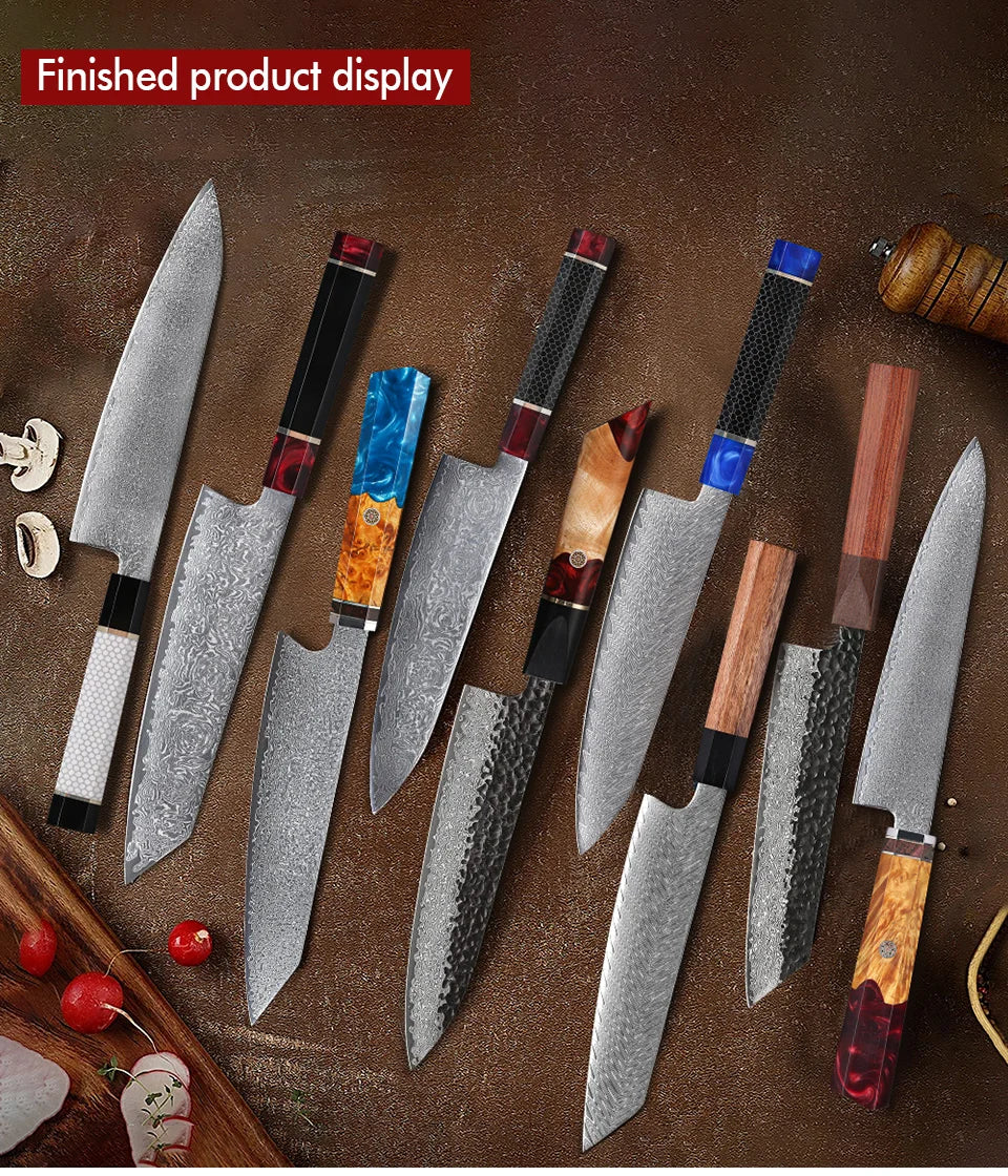 DIY Factory Japanese Damascus Steel Chef Knife