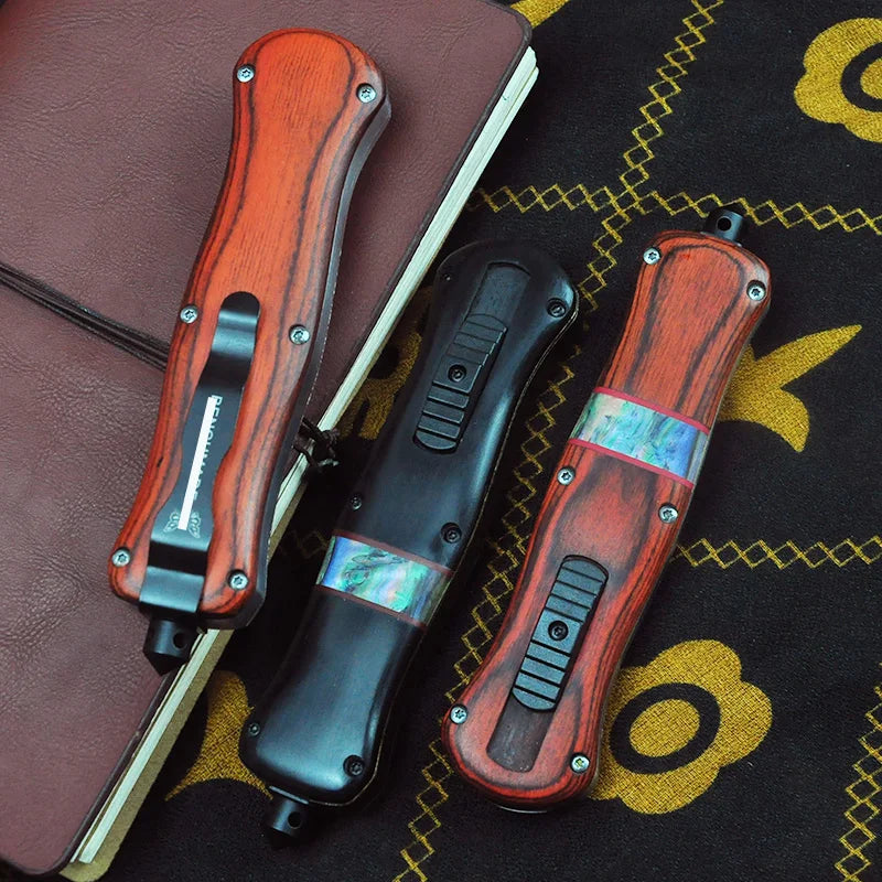 Tech Knife, Wood+ Stell Handle