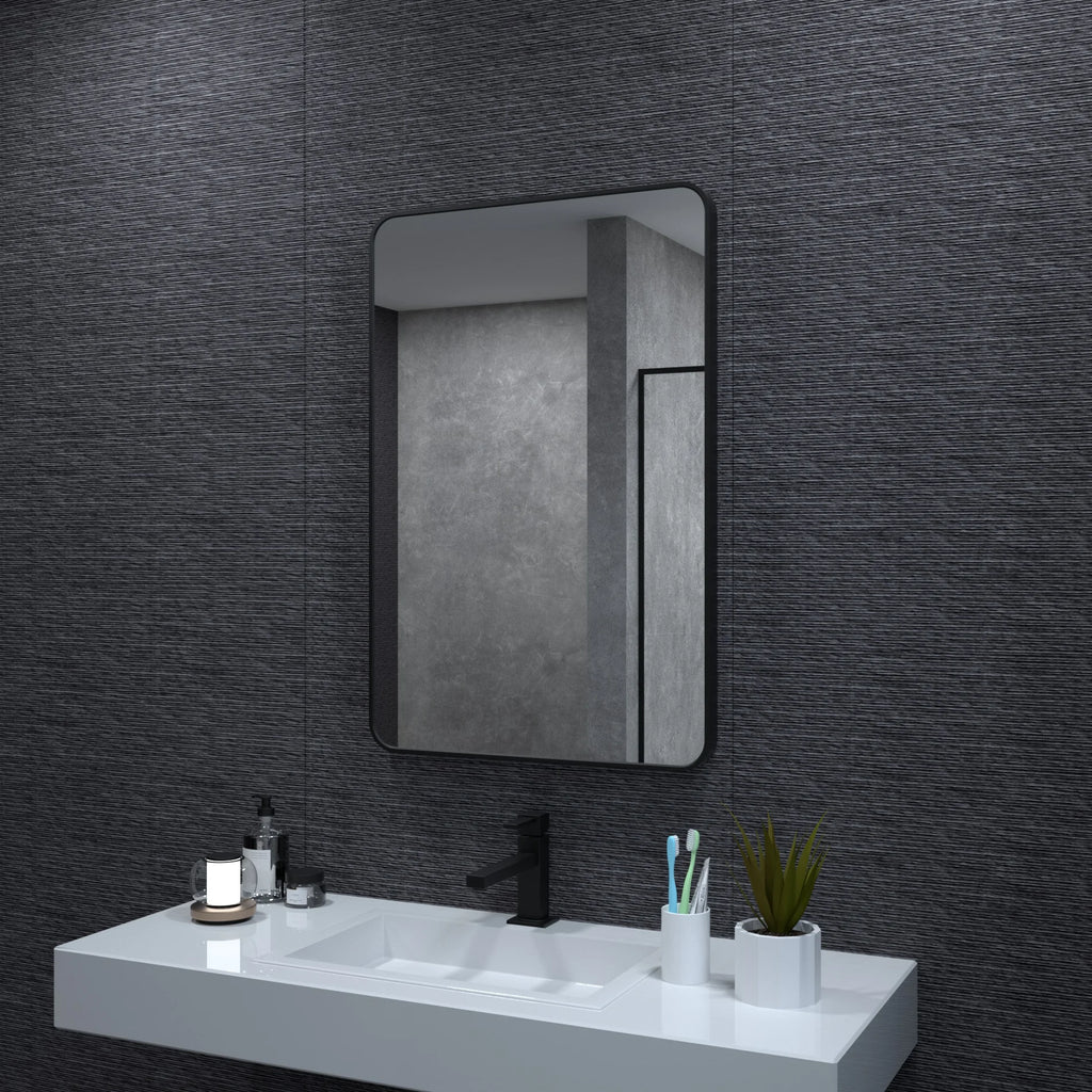 Matte Black Rectangle Wall Mirror