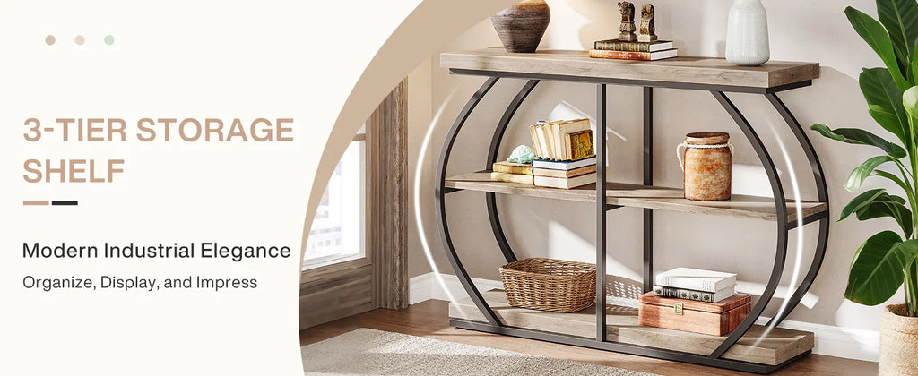 41.3" Console Table, 3-Tier Entryway Table