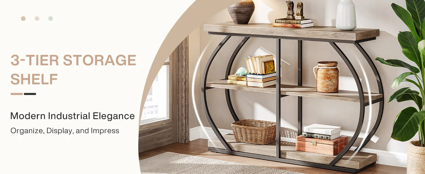 41.3" Console Table, 3-Tier Entryway Table