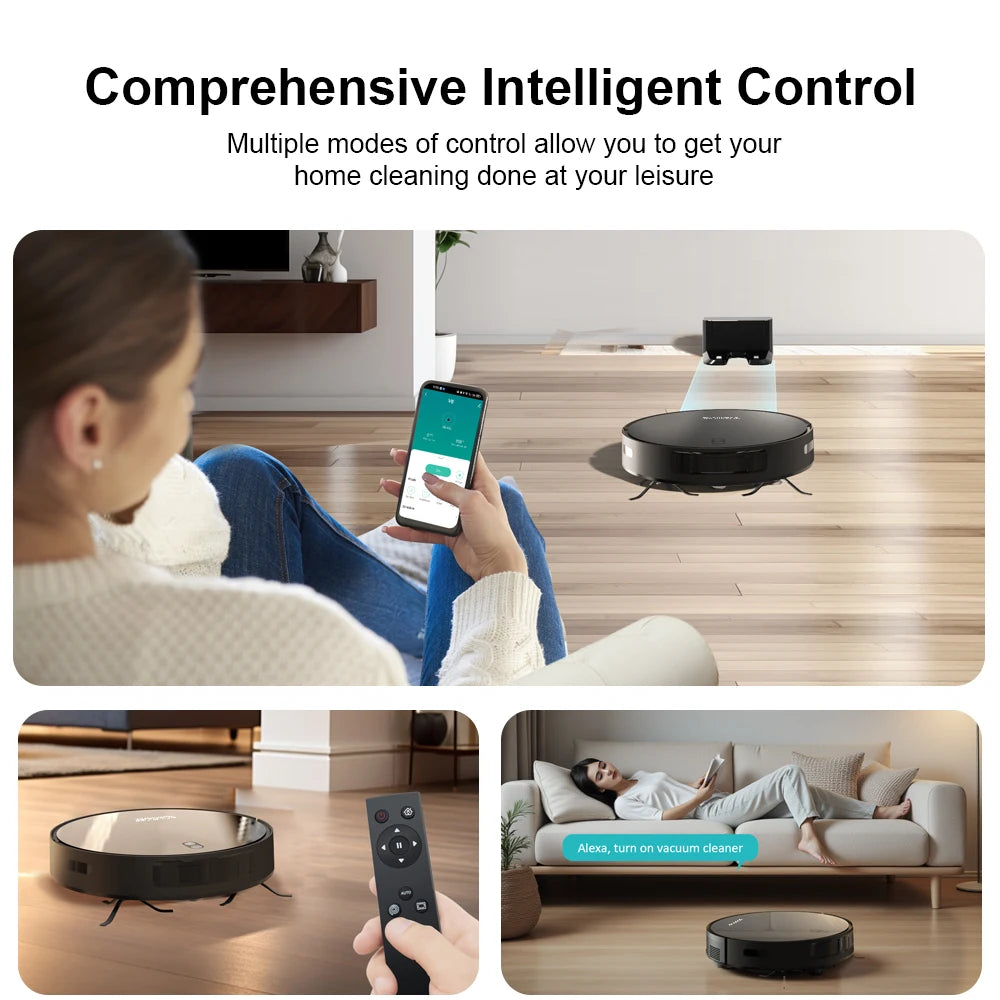 Robot Vacuum Cleaner, Mop, WiFi/Voice, Auto-Recharge