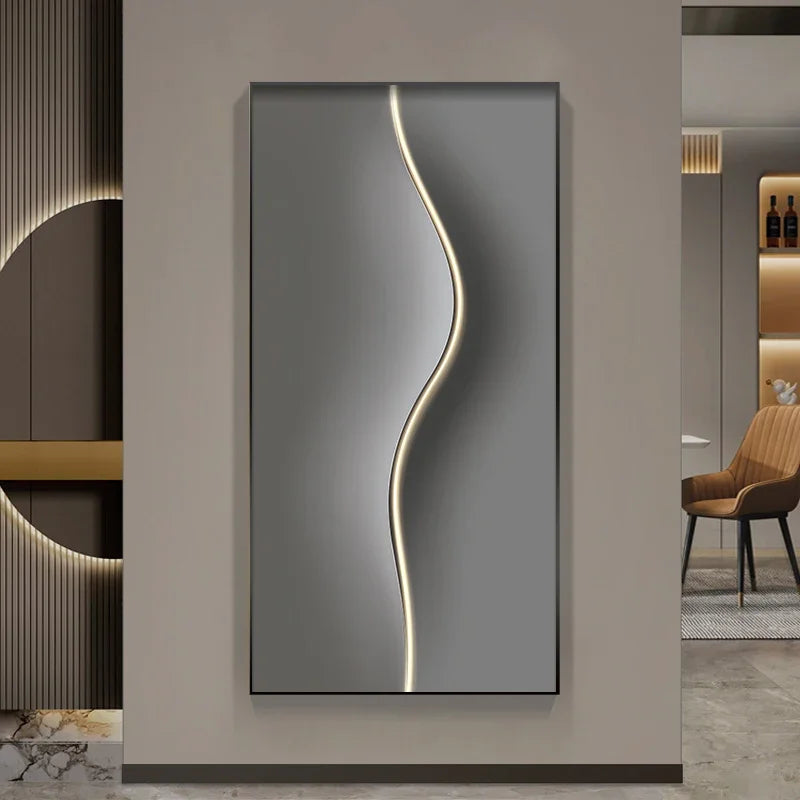 Abstract Line, Led Light, Hanging Mural Wall Lamp