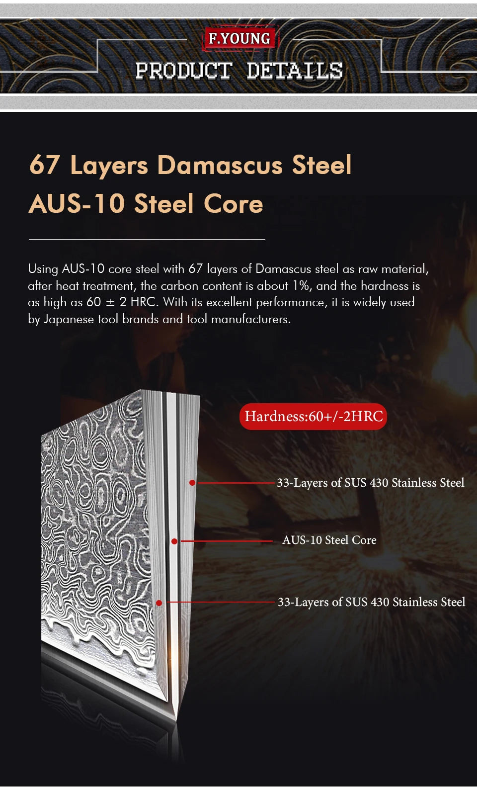 8.2-inch Japanese Kiritsuke Knife Damascus Steel