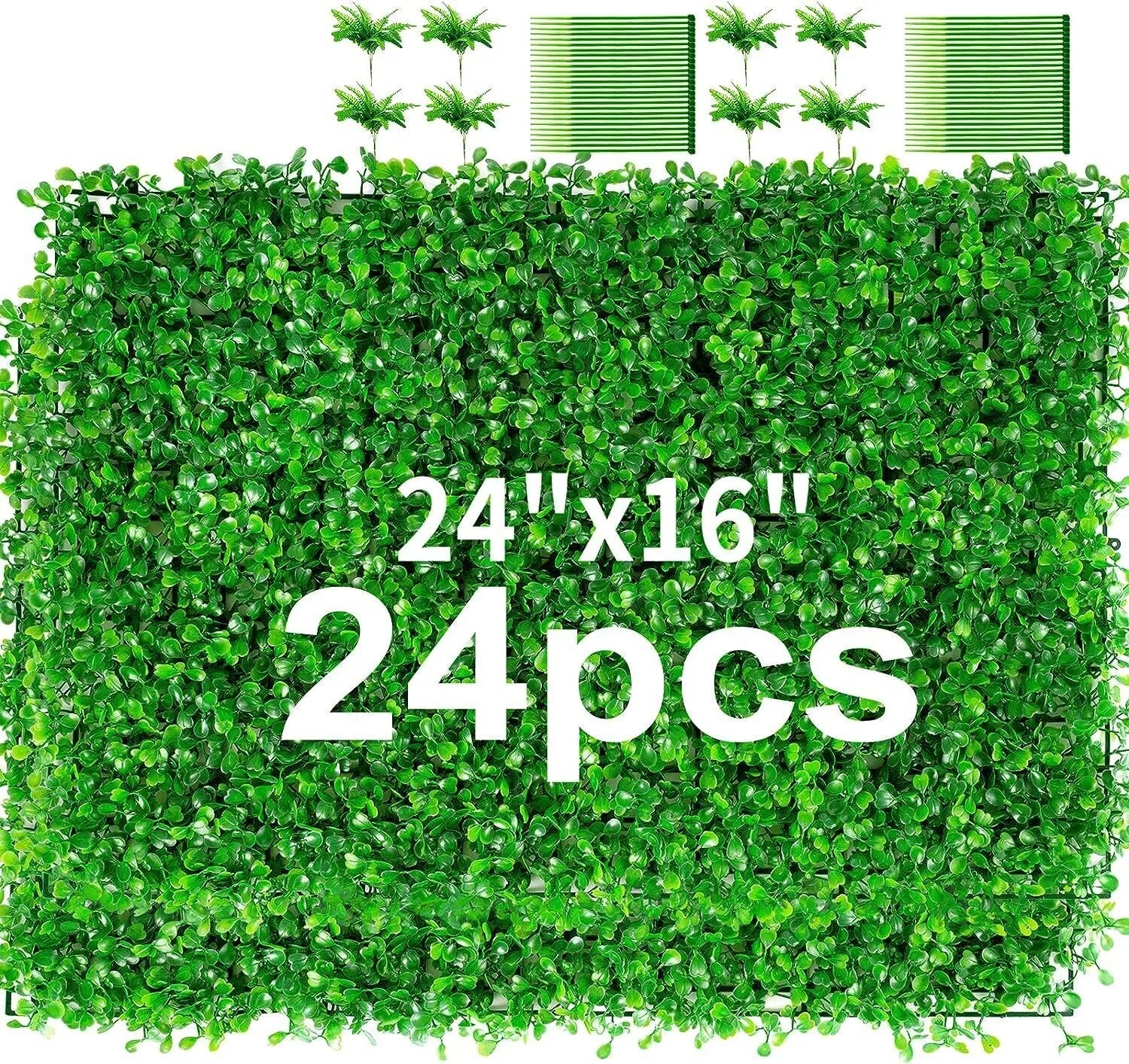 12pcs 24pcs Artificial Plants Grass Wall Panel Boxwood Hedge Greenery Privacy Fence Panel Grass for Indoor Home Garden Wedding