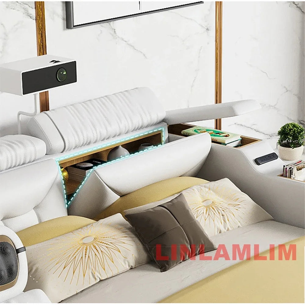 SMART BED 2 People, Ultimate Massage, Leather, Storage
