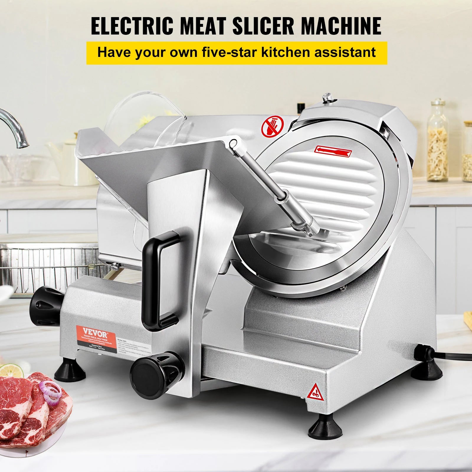Electric Deli Food Slicer Adjustable Thickness, Meat, Cheese