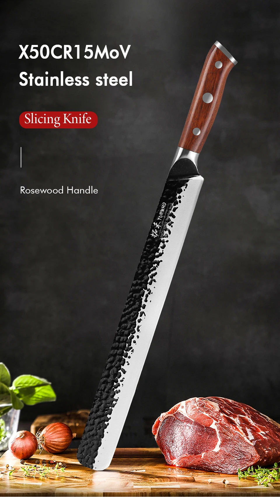 Japanese Hand Forged Slicing Knife Stainless Steel